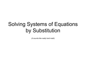 Solving Systems of Equations