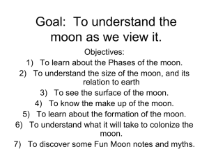 Goal: To understand the moon as we view it.