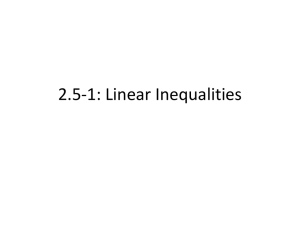 2.5-1: Linear Inequalities
