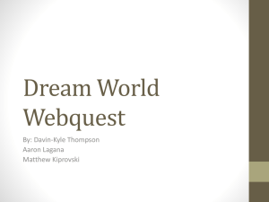 Dream World Webquest