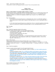 Turner Answer Key for Chapter Twelve 5 2015 Using statistics in