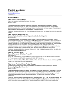 Resume of Patrick Morrissey, Lotus Notes Administration, Web