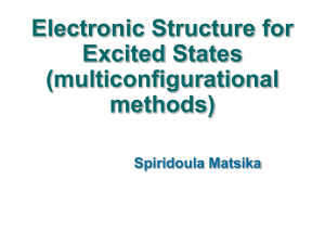 Electronic Structure for Excited States