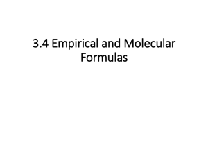 3.4 Empirical Molecular Formulas