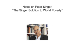 Notes on "Singer Solution to World Poverty"