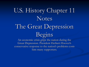 U.S. History Chapter 22 Notes The Great Depression Begins