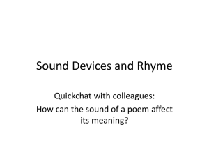 Sound Devices and Rhyme