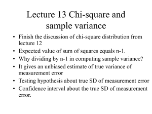 Lecture 13 Chi-square and sample variance