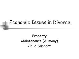 Economic Issues in Divorce