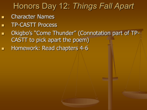 Honors Day 11: Things Fall Apart