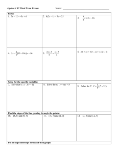 Algebra 1McDougal Exit Exam Review Packet