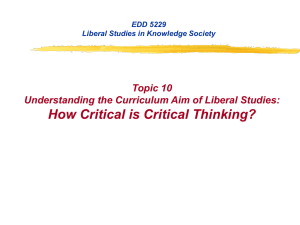 How Critical is Critical Thinking?
