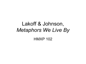 Lakoff & Johnson, Metaphors We Live By