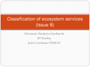 Classification of ecosystem services (Issue 8)