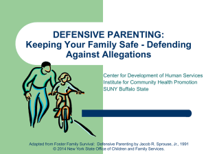 Defensive Parenting - Center for Development of Human Services