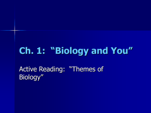 Ch. 1: “Biology and You”