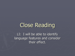 Close Reading – Sentence Structure