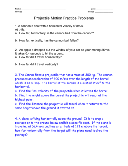 physics 12 projectile motion worksheet 2