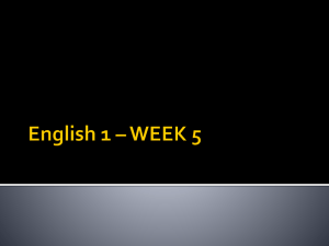 English 1 – WEEK 5