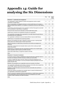 Appendix 14: Guide for analysing the Six Dimensions