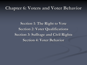 Chapter 6: Voters and Voter Behavior