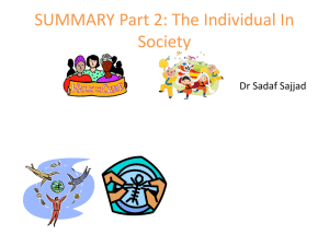 Part 2: The Individual In Society