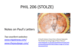 Notes on Paul's Letters
