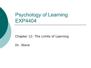 Psychology of Learning EXP4404