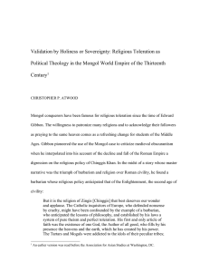 Validation by Holiness or Sovereignty: Religious Toleration as