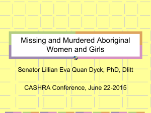 CASHRA 2015 Annual Conference. Missing and Murdered