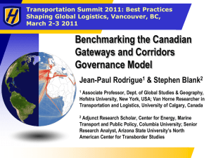 Benchmarking the Canadian Gateways and Corridors