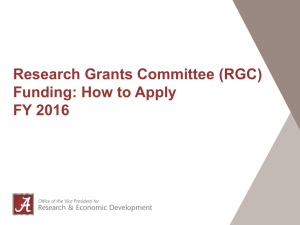 2016 RGC Funding: How to Apply PowerPoint