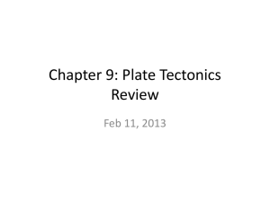 Chapter 9: Plate Tectonics Review