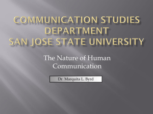 Communication Studies Department San Jose State University