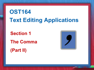 OST164 Section 1 The Comma (Part II)