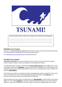 Tsunami Work Booklet