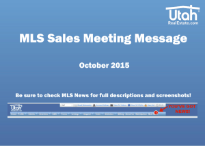 October MLS Sales Meeting Message ()