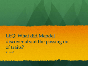 LEQ: What did Mendel discover about the patterns of inheritance?