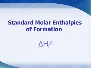 Using Standard Molar Enthalpies of Formation