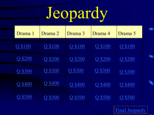 Drama Jeopardy Test Review