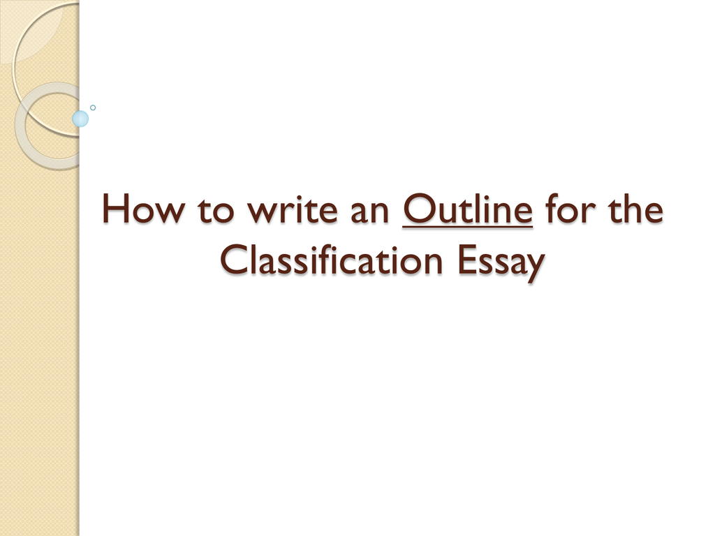 classification essay outline template