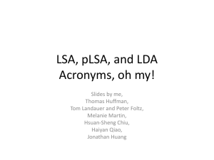 SVD, LSI, LDA --- acronyms, oh my!