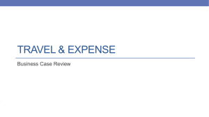 Travel and Expense Business Case Overview