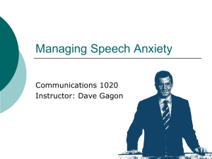 Managing Speech Anxiety - Introduction to public speaking