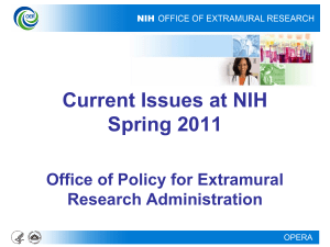 NIH Update (without notes) – Spring 2011