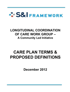 care plan terms & proposed definitions