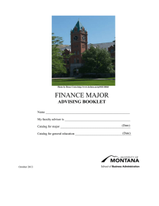 the Finance Program Advising Brochure.