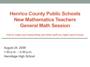 Henrico County Public Schools New Mathematics Teachers General