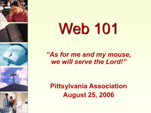 Web Page 101 - Pittsylvania Baptist Association