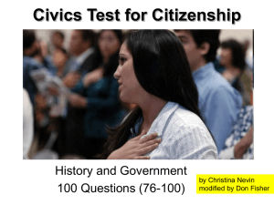 Civics Test - US Citizenship Teachers